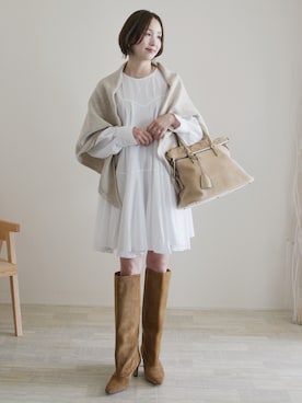 「CENE（セネ）のアイテム」を使った、陽さん（レディース・156cm）の冬コーディネート