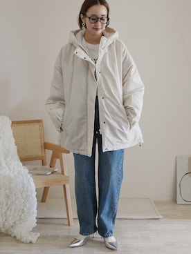 「andme（アンドミー）のアイテム（ジャケット/アウター）」を使った、陽さん（レディース・156cm）の秋コーディネート