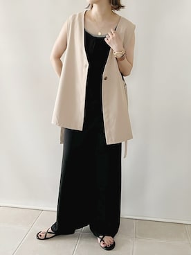 「Green　Parks（グリーンパークス）のアイテム（オールインワン・サロペット）」を使った、陽さん（レディース・156cm）の夏コーディネート