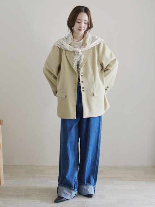 【OLUN】リネンブレンドジャケット linen blend jacket/リネンブレンドジャケット（テーラードジャケット