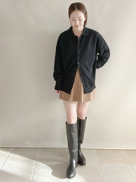 「アイテム（カーディガン/ボレロ）」を使った、陽さん（レディース・156cm）の秋コーディネート