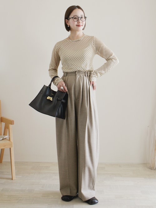 未使用✴︎roku 6。ウール　タックパンツ。 6 パンツ 「6(ROKU)」ウール タック パンツ 25FW レディース