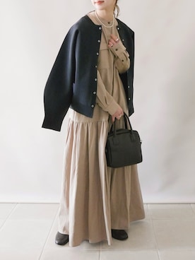 「アイテム（リング）」を使った、陽さん（レディース・156cm）の冬コーディネート