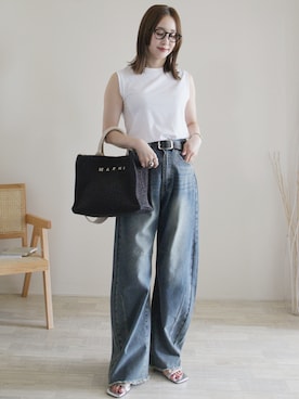 「アイテム（ファッション雑貨）」を使った、陽さん（レディース・156cm）の夏コーディネート