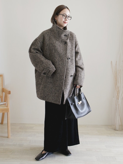 セール】MANTECO/TWEEDスタンドショートコート（その他アウター