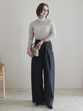 「STUDIOUS(ステュディオス)のアイテム」を使った、陽さん(レディース・156cm)の春コーディネート