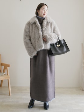 「アイテム（トートバッグ）」を使った、陽さん（レディース・156cm）の秋コーディネート