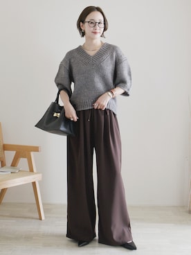 「ete（エテ）のアイテム」を使った、陽さん（レディース・156cm）の秋コーディネート
