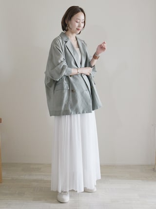 「SLOBE IENA（スローブイエナ）の《WEB限定/追加》PEボイルプリーツスカート（スカート）」を使った、陽さん（レディース・156cm）の春コーディネート