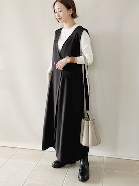「SLOBE IENA（スローブイエナ）のアイテム（ブーツ）」を使った、陽さん（レディース・156cm）の秋コーディネート