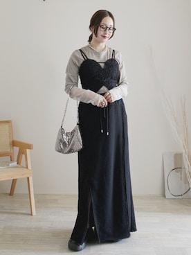 「JUNOAH（ジュノア）のアイテム」を使った、陽さん（骨格ナチュラル・レディース・156cm）の春コーディネート