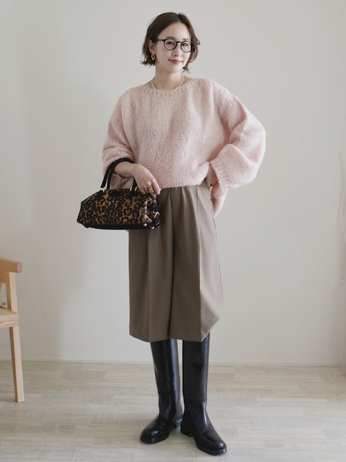 「TRICOTS JEAN MARC(トリコットジーンマルク)の《追加》TRICOTS JEAN MARC/トリコットジーンマルク SLOBE別注 PO KNIT(ニット/セーター)」を使った、陽さん(レディース・156cm)の秋コーディネート