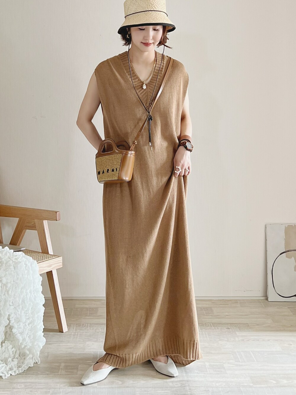 TODAYFUL Vネックシームレスドレス36