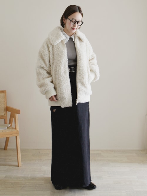CLANE/クラネ】CIRCLE CUT LAYERED DENIM SKIRT/サークルカット