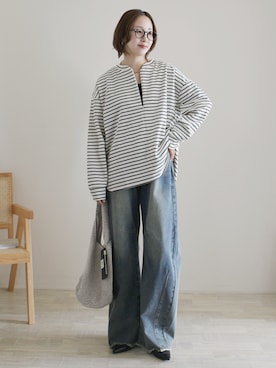 「アイテム（チョーカー）」を使った、陽さん（レディース・156cm）の春コーディネート