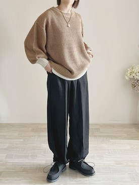 「Soiunique（スワユニーク）のアイテム」を使った、陽さん（レディース・156cm）の冬コーディネート