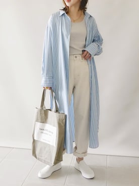 「Samansa Mos2 blue（サマンサモスモスブルー）のアイテム（ワンピース/ドレス）」を使った、陽さん（レディース・156cm）の春コーディネート