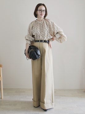 「B.C STOCK（ベーセーストック）のアイテム」を使った、陽さん（レディース・156cm）の春コーディネート