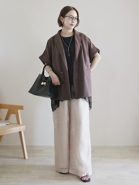 「JOURNAL STANDARD（ジャーナルスタンダード）のアイテム」を使った、陽さん（レディース・156cm）の夏コーディネート