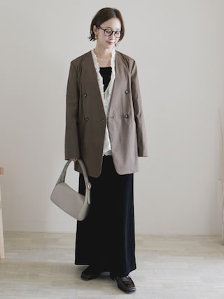 「select MOCA by son（セレクトモカバイソン）の2023 SS リブタイトスカート（スカート）」を使った、陽さん（レディース・156cm）の秋コーディネート