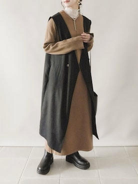 「しまむら（シマムラ）のアイテム（ジャケット/アウター）」を使った、陽さん（レディース・156cm）の冬コーディネート
