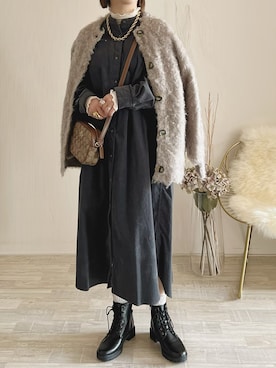 「URBAN RESEARCH Sonny Label（アーバンリサーチサニーレーベル）のアイテム（ワンピース/ドレス）」を使った、陽さん（レディース・156cm）の冬コーディネート