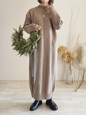 「SLOBE IENA（スローブイエナ）のアイテム（ブーツ）」を使った、陽さん（レディース・156cm）の秋コーディネート