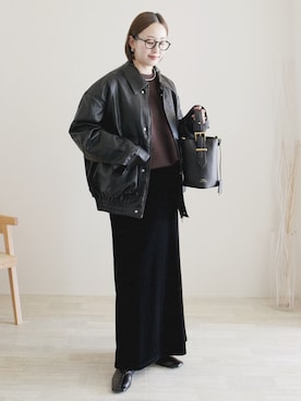 「アイテム（アクセサリー）」を使った、陽さん（レディース・156cm）の冬コーディネート