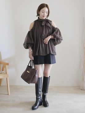 「アイテム（ピアス（両耳用））」を使った、陽さん（レディース・156cm）の秋コーディネート