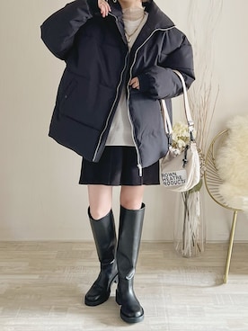 「STARTING OVER」｜「アイテム（ダウンジャケット/コート）」を使った、陽さん（レディース・156cm）の冬コーディネート