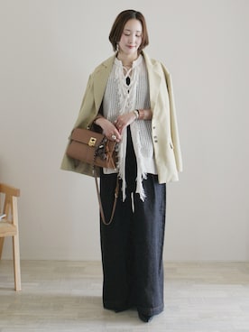 「アイテム（腕時計）」を使った、陽さん（レディース・156cm）の春コーディネート