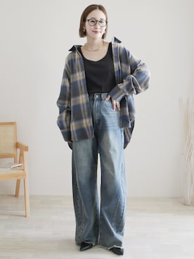 「アイテム（チョーカー）」を使った、陽さん（レディース・156cm）の秋コーディネート