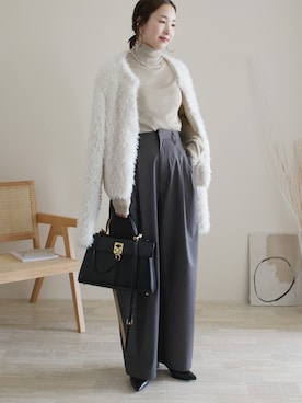 「CHARLES & KEITH（チャールズ & キース）のアイテム」を使った、陽さん（骨格ナチュラル・レディース・156cm）の冬コーディネート