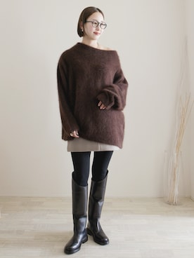 「アイテム（チョーカー）」を使った、陽さん（レディース・156cm）の冬コーディネート