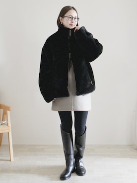 「アイテム（ピアス（両耳用））」を使った、陽さん（レディース・156cm）の冬コーディネート