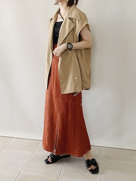 「しまむら（シマムラ）のアイテム（ジャケット/アウター）」を使った、陽さん（レディース・156cm）の夏コーディネート