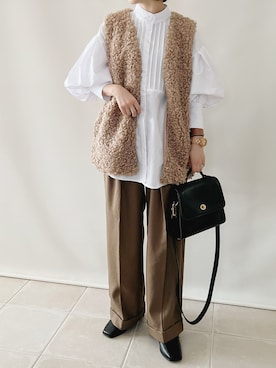 「inter-chaussures（インターショシュール）のアイテム」を使った、陽さん（レディース・156cm）の秋コーディネート