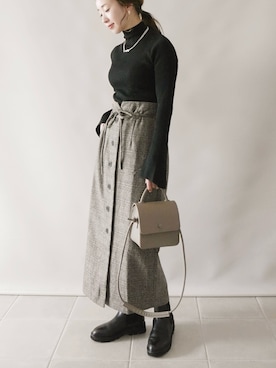 「SLOBE IENA（スローブイエナ）のアイテム（ブーツ）」を使った、陽さん（レディース・156cm）の冬コーディネート