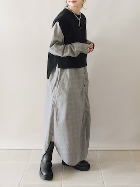 「セットアイテム」｜「アイテム（シャツワンピース）」を使った、陽さん（レディース・156cm）の冬コーディネート