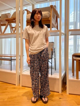 「HANES（ヘインズ）のアイテム」を使った、LISAさん（レディース・161cm）の夏コーディネート