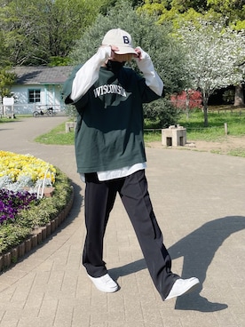 「WEGO（ウィゴー）のアイテム（キャップ）」を使った、naoさん（メンズ・175cm）の春コーディネート