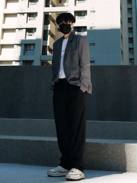 「MARTINE ROSE（マーティンローズ）のアイテム（トップス）」を使った、Haochanghxxさん（メンズ・165cm）の秋コーディネート