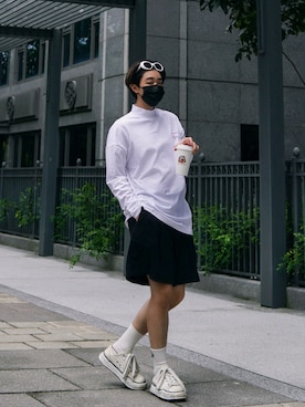 「MARTINE ROSE（マーティンローズ）のアイテム（トップス）」を使った、Haochanghxxさん（メンズ・165cm）の夏コーディネート