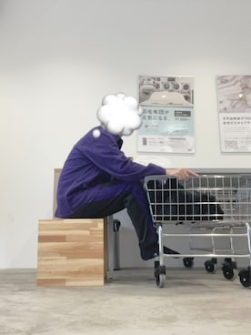 「アイテム（カバーオール、パープル系）」を使った、🔌®︎さん（メンズ・172cm）の冬コーディネート