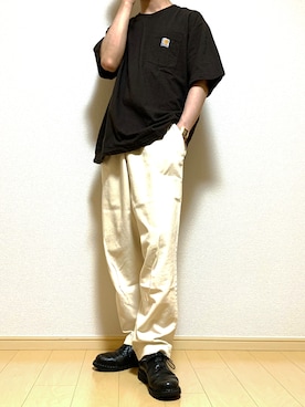 「パラブーツ」｜「アイテム（デジタル腕時計）」を使った、ひじさん（メンズ・171cm）の夏コーディネート