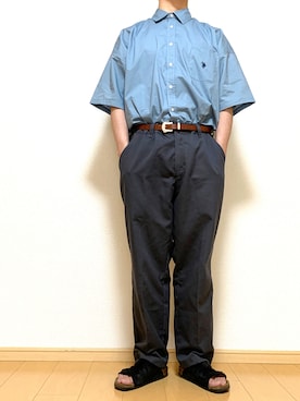 「RED KAP（レッドキャップ）のアイテム（スラックス）」を使った、ひじさん（メンズ・171cm）の夏コーディネート
