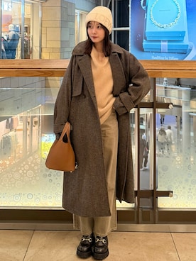 「アイテム（ローファー）」を使った、前田希美さん（レディース・159cm・30代）の冬コーディネート