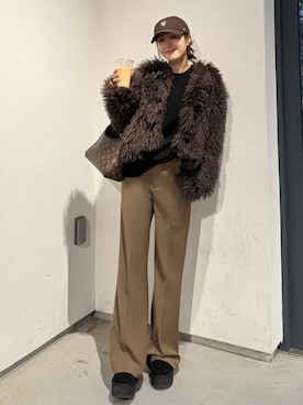 前田希美さん（レディース・159cm）の冬コーディネート