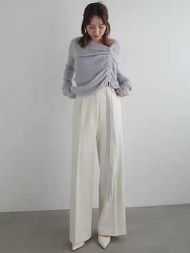 「アイテム（スラックス）」を使った、前田希美さん（レディース・158cm・30代）の秋コーディネート