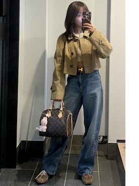 「AURALEE（オーラリー）のアイテム」を使った、前田希美さん（レディース・159cm）の冬コーディネート